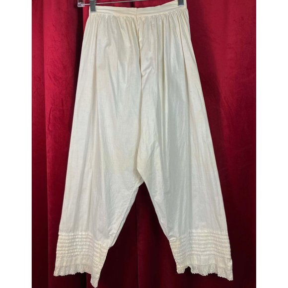 Early - Mid Victorian Pantalettes Eylet Embroidery Hem 1830s - 1850s Bloomers - Picture 1 of 4